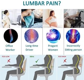 Memory Foam Lumbar Support Pillow for Office Chair, Car & Home – Ergonomic Back Cushion for Lower Back Pain Relief, Posture Alignment & Long Sitting Comfort.