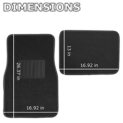 VaygWay Carpet Floor Mat for Car – Premium Quality 4 Piece Heavy Duty Set – Automotive Universal Fit Floor Mats for Cars, SUV, Truck w/Safety Heel Pad –Classic Black All Weather Rugs - style: Carpet Car Floor Mat