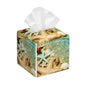 Starfish Seashell on Summer Beach Tissue Box Cover Square, Starfish Seashell Tissue Box Holder Waterproof Leather Facial Paper Organizer Dispenser for Bathroom Home Car Nightstand Vanity Desk - color: Color-2