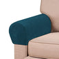 2 Pack Thick Velvet Stretch Armrest Covers for Chairs and Sofas - Non Slip, Deep Teal - color: Deep Teal