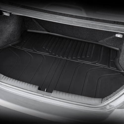 Floor Mats for Honda Civic Sedan 2012-2015, All Weather Floor Mats Trunk Cargo Liner and Door Sill Guards Accessories, Full Coverage Set (Not fit Coupe or Hybrid Models) - style: For Honda Civic | 2012-2015