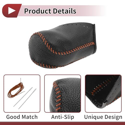 Anti-Slip Gear Shift Knob Cover Car Stick Shifting Handle Protector for Toyota Corolla Brown Faux Leather