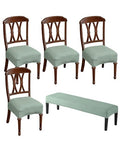 CRFATOP Jacquard Dining Room Chairs Seat Covers Set of 4 with Soft Bench Chair Cover Stretch Kitchen Chair Slipcover Washable Seat Cushion Slipcover Protector for Hotel Ceremony Banquet Wedding,B17 - color: Jacquard B17