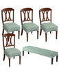 CRFATOP Jacquard Dining Room Chairs Seat Covers Set of 4 with Soft Bench Chair Cover Stretch Kitchen Chair Slipcover Washable Seat Cushion Slipcover Protector for Hotel Ceremony Banquet Wedding,B17 - color: Jacquard B17
