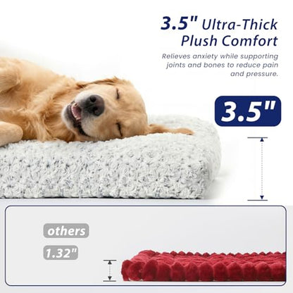 3.5" Thick Deluxe Plush Dog Bed Mat for Car, Comfy Dog Seat Cover, Pet Bed & Seat Cover Protector, Washable & Anti-Slip Travel Pet Mat, Fit for Backseat Extenders of Cars Trucks SUVs, 54" x 25”