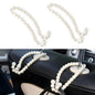 2 PCS Elegant Pearl Car Seat Headrest Hook, Cute Pearl Car Seat Back Hook Storage Organizer, Exquisite Headrest Hanger Purse Holder Interior Decoration for Women Girls