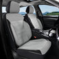 Coverado Front Seat Leather Covers, Full Leather Construction with Carbon Fibre Weave, Universal Fit for Most Cars SUV Trucks (Gray) - color: Gray, size: Front