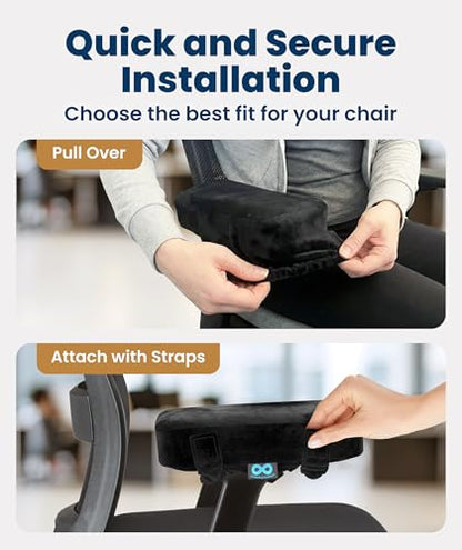 Elevate Series by Everlasting Comfort Office Chair & Wheelchair Arm Pads - Memory Foam ArmRest Covers for Desk, Gaming Chair, Arm Pillow Seat Cover Cushions & Protectors to Relieve Pressure for Elbows
