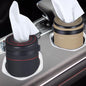 2 Pcs Car Tissues Cylinder Leather Round Tissues Container Car Tissues Holder with Tissues Cylinder Tissue Box with Window Breaker for Car Vehicle Bathroom Office (Beige + Black)
