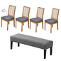 CRFATOP Waterproof Seat Covers for Dining Room Chairs Set of 4 with Stretch Bench Slipcover Jacquard Kitchen Chair Slipcover Washable Seat Cushion Slipcover for Hotel Banquet Wedding Party, Dark Grey - color: 01 Jacquard Dark Grey