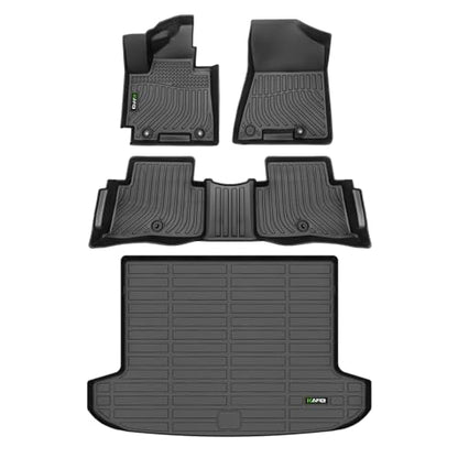 All Weather Car Floor Mats & Cargo Liner for Hyundai Tucson 2016-2021 (No Hybrid Models) Custom Fit Full Set Accessories - Black - style: 7) For Tucson 2016-2021 Set
