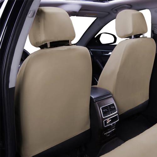 Flying Banner Car Seat Covers Front Seats Rear Bench Polyester car seat Protectors Easy installations Rear Bench Split Classic Man Lady Truck - color: Solid Beige