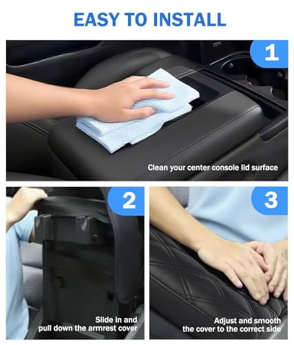 Center Console Cover for Chevy Silverado & GMC Sierra 2014-2018 with 40/20/40 Jump Seat Accessories, Leather Middle Armrest Console Cover Elbow Arm Rest Cushion for Car (Split Bench Seat Console ONLY)