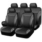 CAR PASS Premium Carbon Fiber Leather Car Seat Covers Full Set,Airbag Compatible,5mm Composite Sponge Inside,Sporty Universal Fit for SUV,Van,Sedan,Truck (Full Set,Black) - color: Black