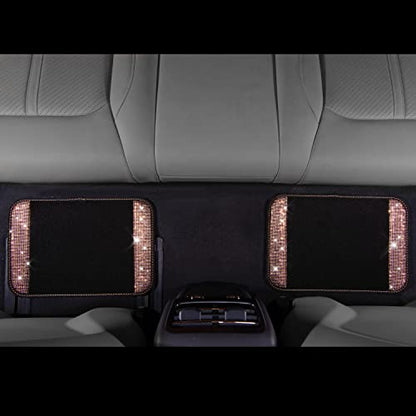 CAR PASS Bling Rhinestone Diamond Car Floor Mat, Crystal Sparkly Shining Glitter Carpet Waterproof Anti-Slip PVC Heel Pad, Universal for Interior Auto SUV,Sedan,Van,4pcs Girl Women Men, Champagne Gold - color: Gold Diamond