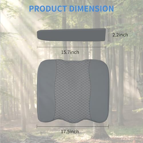 Nilight Car Seat Cushion Grey Leather Breathable Mesh Splicing Cushion Memory Foam Suitable for Daily Life Driving Relieves Sciatica and Tialbone Pain Improves Drive Visibility - color: Grey Leather