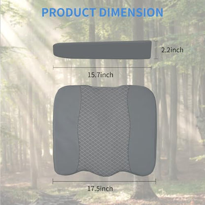 Nilight Car Seat Cushion Grey Leather Breathable Mesh Splicing Cushion Memory Foam Suitable for Daily Life Driving Relieves Sciatica and Tialbone Pain Improves Drive Visibility - color: Grey Leather