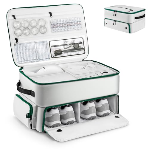 Golf Trunk Organizer, Golf Accessories for Men/Women to Storage Stuff and Gear, Cool Gifts for Golfers, Dad, Him/Her, Birthday or Father’s Day - color: White