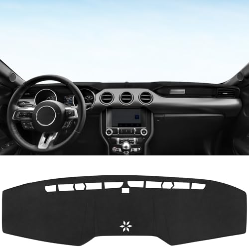 Flannel Dash Cover Dashboard Cover Pad Mat Custom Fit for Ford Mustang 2015 2016 2017 2018 2019 2020 2021 2022 2023 Car Dashmat Interior Accessories Black - color: 2015-2023 Mustang
