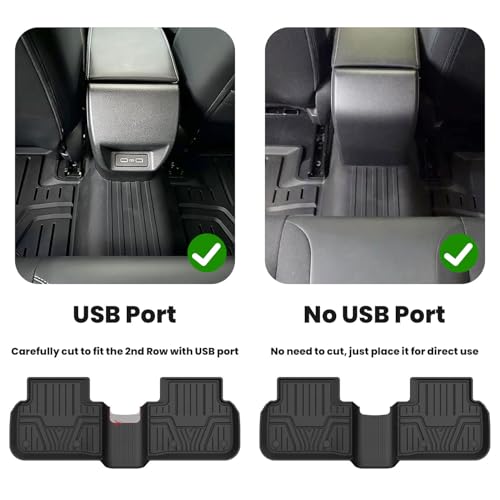 LASFIT Floor Mats for Honda Civic 2022-2025 2026 Sedan Hatchback Si (Include Sport), with&w/o USB Port | for Acura Integra 2023-2026, All Weather Car Floor Liners, 1st & 2nd Row, Black