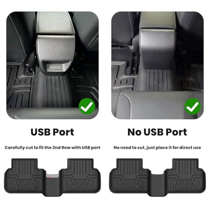 LASFIT Floor Mats for Honda Civic 2022-2025 2026 Sedan Hatchback Si (Include Sport), with&w/o USB Port | for Acura Integra 2023-2026, All Weather Car Floor Liners, 1st & 2nd Row, Black