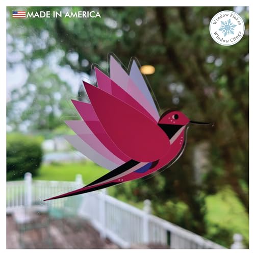 11-Pack Illustrated Hummingbird Window Clings for Glass and Doors | Window Decals Preventing Birds Strikes | Anti Collision Sticker Decor | Decorative Bird Decals | Reusable. Made in America. - size: 11 Count Illustrated Hummingbirds