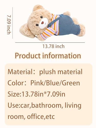 Cute Car Tissue Holder Accessories Animal Teddy Bear Funny Plushie Plush Hanging Tissue Cover Box in Car Decorative Tissue Storage for Home Bathroom Bedroom Office - style: Bear/Pink