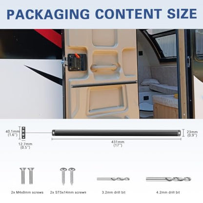 Aluminum Universal RV Screen Door Closer Kit，Automatic Door Protector with Adjustable Tension, Cushioned Closing Camper Screen Doors Spring Closer for RV Camper Travel Trailer