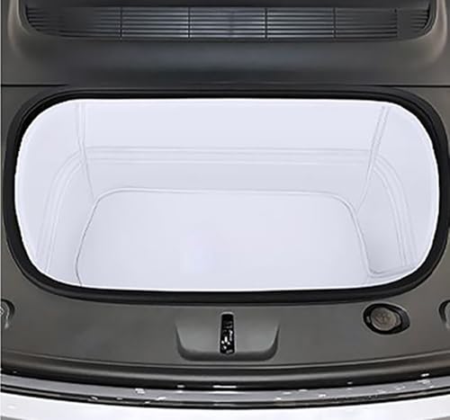Compatible with Tesla Model Y 2026 Juniper(Not fit Standard) Full Cover Frunk Mat & Rear Lower Trunk Storage & Inner Storage Mat White Premium Leather Waterproof & Custom Fit - color: White, size: 2026 Juniper Frunk&Rear Storage Mat