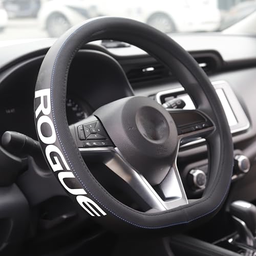 XITER Leather Steering Wheel Cover for Rogue 2014-2023 2024 2025 2026,2017-2022 Rogue Sport,with Rogue Logo - color: Rogue 2014-2026,With "Rogue" LOGO