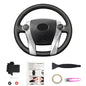 Hand-Stitched Steering Wheel Cover with Microfiber Leather Fit for Toyota Prius 2010-2015/Prius V Prius C 2012-2017/Aqua 2014 2015/Prius Plus 2013/Prius Plug-in Hybrid 2013 DIY Car Interior - size: Microfiber Leather