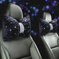 Dotesy 2PCS Rhinestone Car Headrest Neck Pillow for Driving with Bling Bling Crystal Leather Seat Head Pillow Car Accessories for Women (Black Diamond) - color: Black Diamond