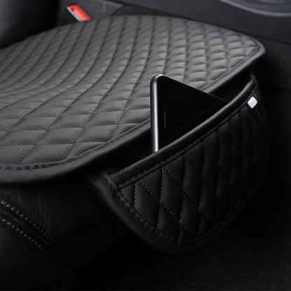 West Llama Pu Leather Car Seat Bottom Covers Protectors Include 1 Rear Bench Seat Cover Universal Fit 90% Vehicles,Black - color: E-Black, size: Universal Fit - Rear Only