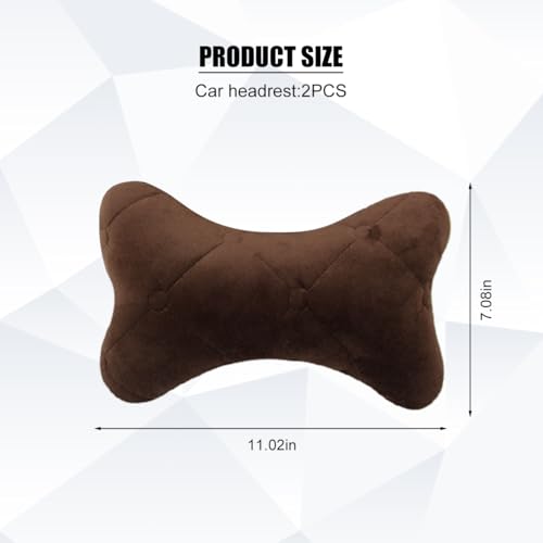 2PCS Car Headrest Pillow, Comfortable Ergonomic Design Vehicle Seat Neck Pillow for Driving Fatigue Relief, Soft Breathable Automotive Interior Head Rest Cushion Pad, Universal Fit (Coffee) - color: Coffee