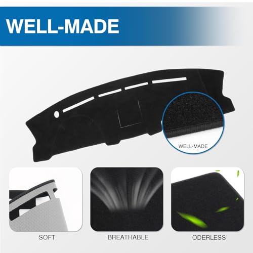 KUST Black Dash Cover for Ford F150 F-150 2004-2008, 2004-2008 Lincoln Mark LT Left Hand Driving Polyester Dashboard Cover Non-Slip Interior Accessories for F150 Custom Fit Dash Mat Sunshade No Glare - size: For F-150 04-08