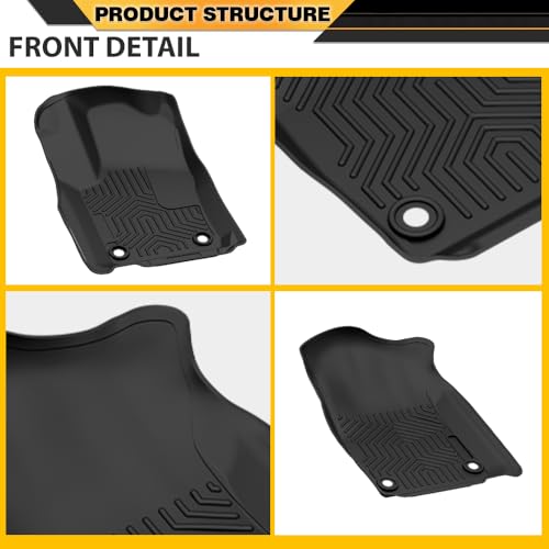 G-PLUS 3PCS Floor Mats Cargo Liners, Compatible with 2016-2024 Dodge Durango, Fit Jeep Grand Cherokee 2016-2021/Cherokee WK 2022, 1st & 2nd Row TPE Liners, All Weather Full Cover Protection - size: Fit Dodge Durango 2016-2024 | Black 3PCS