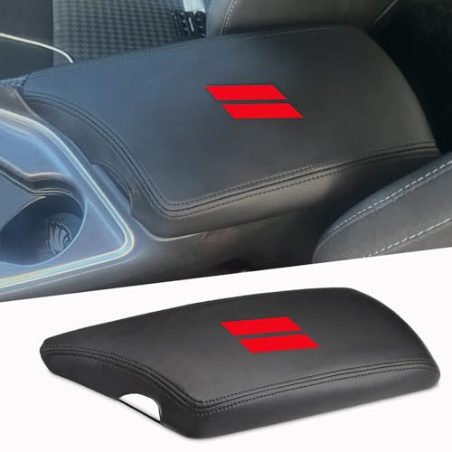 Center Console Cover for Dodge Challenger 2015-2023 - Anti-Scratch Armrest Cover for Dodge Challenger 2015 2016 2017 2018 2019 2020 2021 2022 2023 Interior Accessories - size: 3) 15-23 |Challenger| Black,W/ Logo, Thin Size