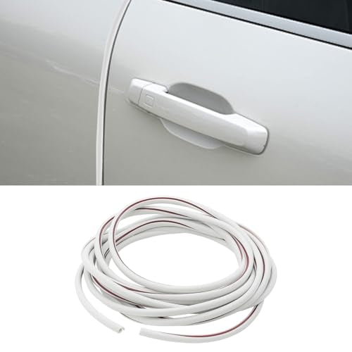 16Ft (5M) Car Door Edge Protector, Self-Adhesive Scratch Resistant U Shape Auto Door Edge Guard Decoration, Anti-Collision Car Doors Trim Strip Protector for Truck, SUV, Sedan (White-5M) - size: White-5M
