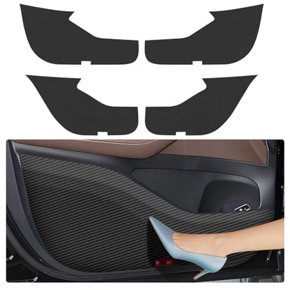 Car Door Anti Kick Pad for Mercedes Benz GLE 2020 2021 2022 2023 2024 2025 2026， GLS 2020-2026 Accessories Carbon Fiber style Leather Sticker Sill Protector Cover Edge Guard Side Mat Interior Dirty
