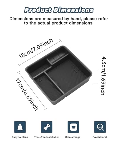 Range Rover Center Console Organizer for 2023-2026 Range Rover Accessories Middle Console Organizer Compatible with 2023 2024 2025 2026 Land Rover Range Rover Sport/Range Rover(Without Refrigerator)