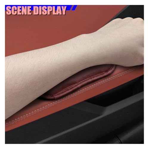 2PCS Car Door Armrest Pads, Soft Leather Memory Foam Comfortable Center Console Knee Cushion, Universal Relieve Fatigue Vehicle Interior Elbow Support Accessories for Most Cars (Red)