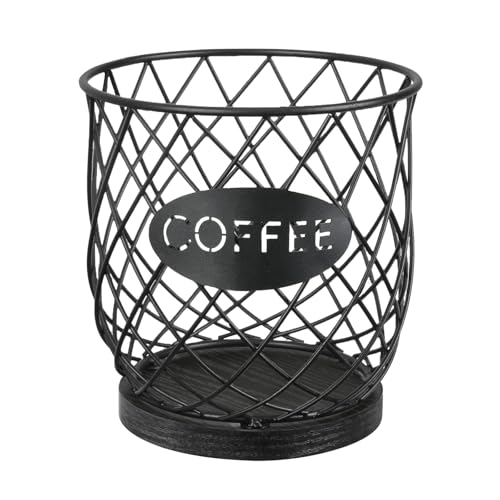 YINMIT K Cup Holder Organizer, Sturdy Coffee Pod Holder Organizer, 35 Kcup Large Capacity Storage Basket for Kitchen Counter and Office Desktop (Black-Circular) - color: Black-Circular