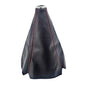 Universal Car Shift Knob Boot Dust Cover, Shift Boot Cover, Made of Black Pu Leather with Black Seams Red Seams and Blue Seams (Red/ABS)