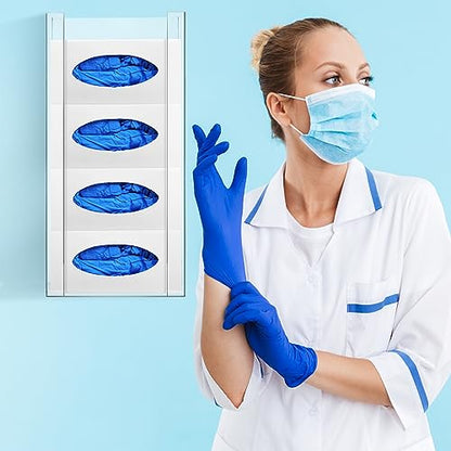 Weysat Wall Mounted Acrylic Glove Box Holder Double Dispenser Floating Glove Box Organizer Storage Rack for 4 Boxes for Kitchen Cleaning Closet Lab Exam Office (21.1 h x 10.2 W x 3.5 D) - size: 21.1" H x 10.2" W x 3.5" D