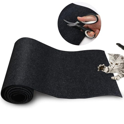 Cat Scratch Mat 120"x15.8", Cat Scratch Pad, Cat Couch Protector (Black) - color: Black
