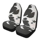 2 PCS Cute Cow Print Car Seat Covers Abstract Cow Fur Black White Print Farmhouse Animal Skin Texture Vehicle Seat Protector Cushion Cover Universal Car Accessories for SUV Truck Sedan - color: Black White