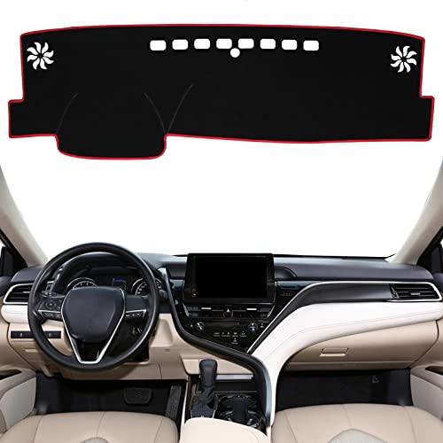 for Toyota Camry Accessories 2018-2022 2023 2024 Dashboard Cover Center Console Cover Dash Mat Carpet Protector Sunshield Cover Custom Fit, Red Trim - color: Red, size: 2018-2024
