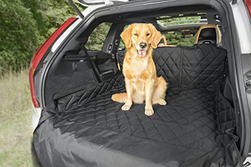 Convertible Cargo Liner | Diamond Stitching | Washable & Waterproof Dog Cargo Protection | Cover Car, Truck, & SUV | Nonslip, Tear Resistant Pet Cargo Cover | Regular Black