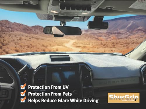 ShurGrip - The ShadePro Pickup Truck and Car Premium Dash Cover | Non-Slip, Luxurious Velour Fabric | Grey, Black, & Tan Color Options | Custom Fit for Your RV