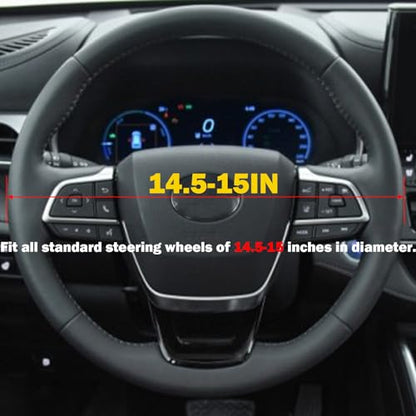 Treat People with Kindness Car Leather Steering Wheel Cover - 15-inch Universal Microfiber- Soft & Breathable & Silicone Anti Slip Auto Steering Wheel Wrap for Women - color: Treat People with kindness